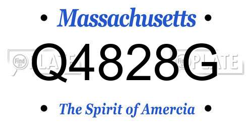 Q4828G Massachusetts License Plate