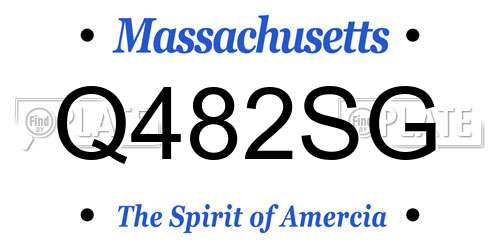 Q482SG Massachusetts License Plate