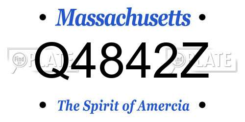 Q4842Z Massachusetts License Plate