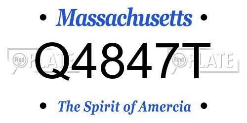 Q4847T Massachusetts License Plate