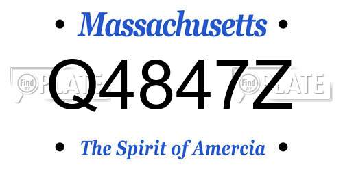 Q4847Z Massachusetts License Plate