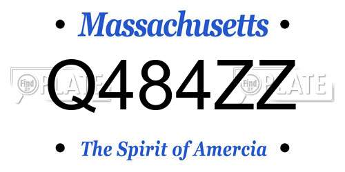 Q484ZZ Massachusetts License Plate