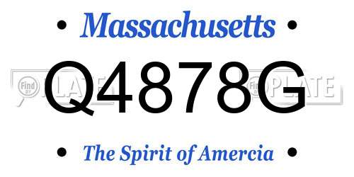 Q4878G Massachusetts License Plate