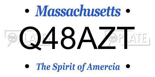 Q48AZT Massachusetts License Plate