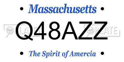 Q48AZZ Massachusetts License Plate