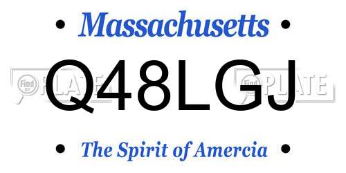 Q48LGJ Massachusetts License Plate
