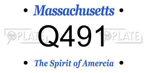 Q491 Massachusetts License Plate