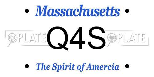 Q4S Massachusetts License Plate
