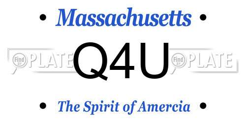 Q4U Massachusetts License Plate
