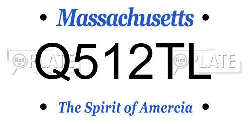 Q512TL Massachusetts License Plate
