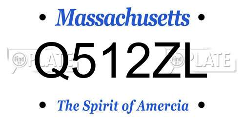 Q512ZL Massachusetts License Plate