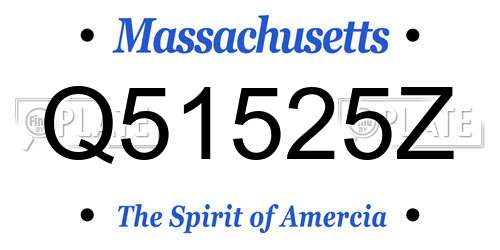 Q51525Z Massachusetts License Plate