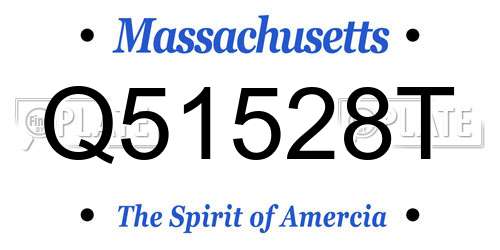 Q51528T Massachusetts License Plate