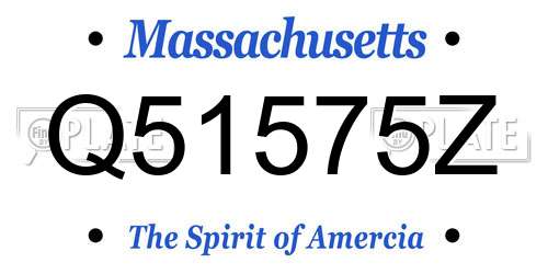 Q51575Z Massachusetts License Plate