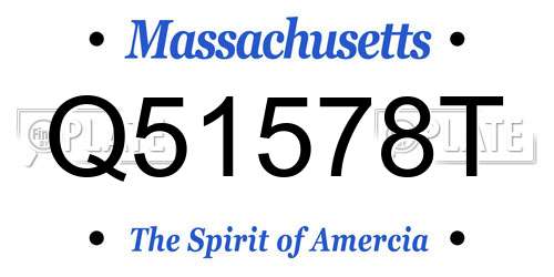 Q51578T Massachusetts License Plate