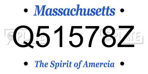 Q51578Z Massachusetts License Plate
