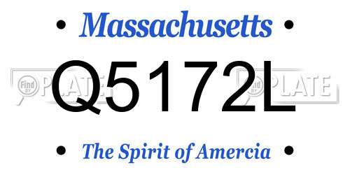 Q5172L Massachusetts License Plate