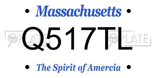 Q517TL Massachusetts License Plate