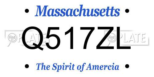 Q517ZL Massachusetts License Plate