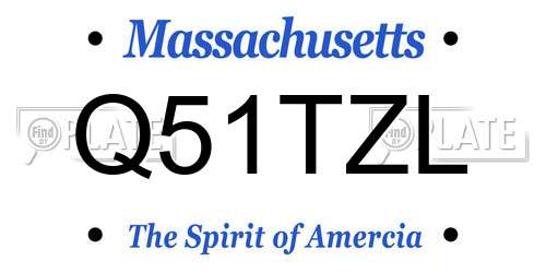Q51TZL Massachusetts License Plate