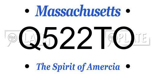 Q522TO Massachusetts License Plate