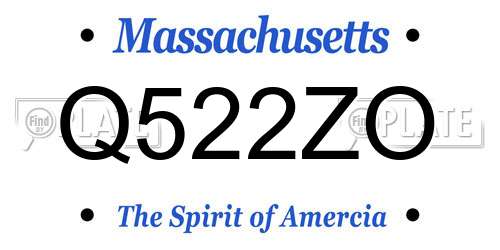 Q522ZO Massachusetts License Plate