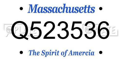 Q523536 Massachusetts License Plate