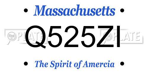 Q525ZI Massachusetts License Plate