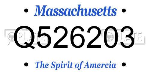 Q526203 Massachusetts License Plate
