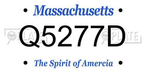 Q5277D Massachusetts License Plate