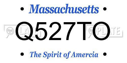 Q527TO Massachusetts License Plate