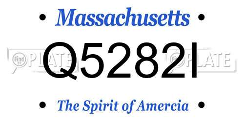 Q5282I Massachusetts License Plate