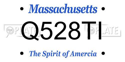Q528TI Massachusetts License Plate