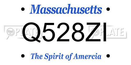 Q528ZI Massachusetts License Plate