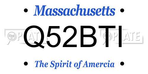 Q52BTI Massachusetts License Plate