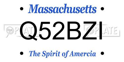 Q52BZI Massachusetts License Plate