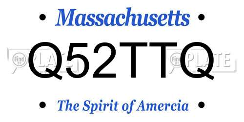 Q52TTQ Massachusetts License Plate
