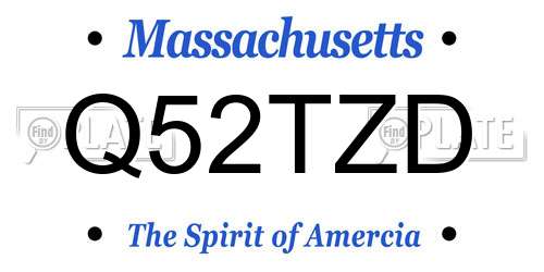 Q52TZD Massachusetts License Plate