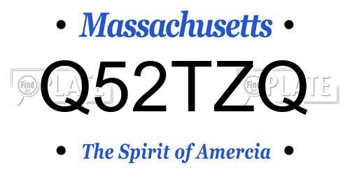 Q52TZQ Massachusetts License Plate