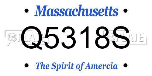 Q5318S Massachusetts License Plate