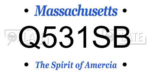 Q531SB Massachusetts License Plate