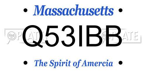 Q53IBB Massachusetts License Plate