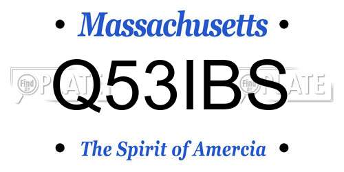 Q53IBS Massachusetts License Plate