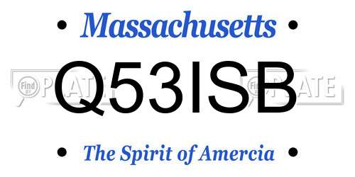 Q53ISB Massachusetts License Plate