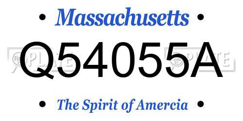Q54055A Massachusetts License Plate