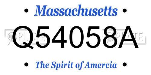 Q54058A Massachusetts License Plate
