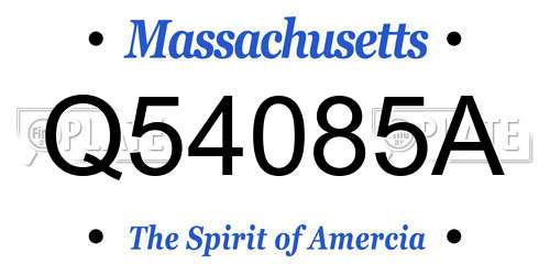 Q54085A Massachusetts License Plate