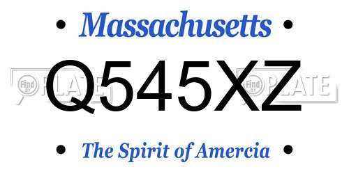 Q545XZ Massachusetts License Plate