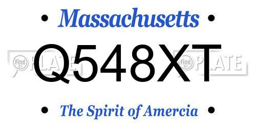 Q548XT Massachusetts License Plate
