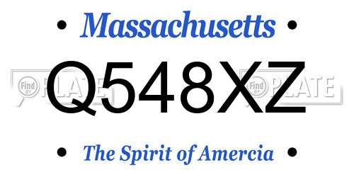 Q548XZ Massachusetts License Plate